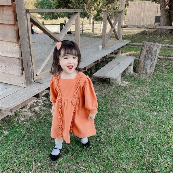 Caviar children's wear 1-5-year-old girl's baby 2020 spring wrinkle special material Korean dress
