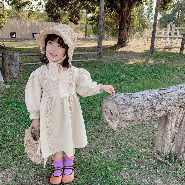 Caviar children's wear 1-5-year-old girl's baby 2020 spring wrinkle special material Korean dress
