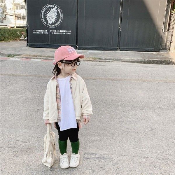 Children's caviar 2020 spring rainbow zipper coat special towel material small wide print cardigan
