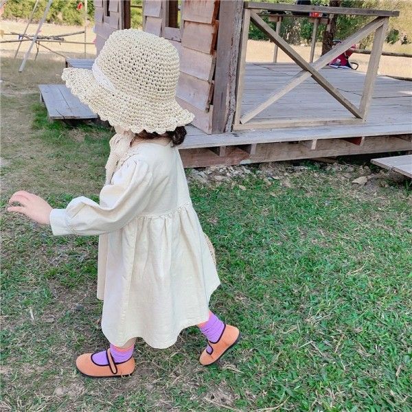 Caviar children's wear 1-5-year-old girl's baby 2020 spring wrinkle special material Korean dress
