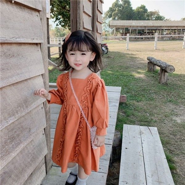 Caviar children's wear 1-5-year-old girl's baby 2020 spring wrinkle special material Korean dress
