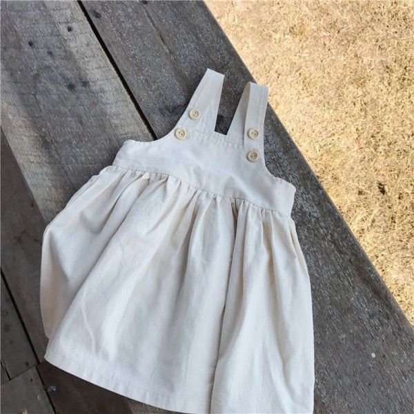 Children's caviar 2020 spring 0-5-year-old girl's cotton belt vest skirt lovely belt skirt

