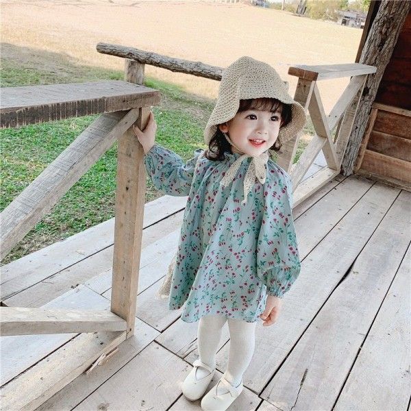 Caviar children's wear 2020 spring 0-5-year-old girl virgin little fresh flower bow Baby Dress