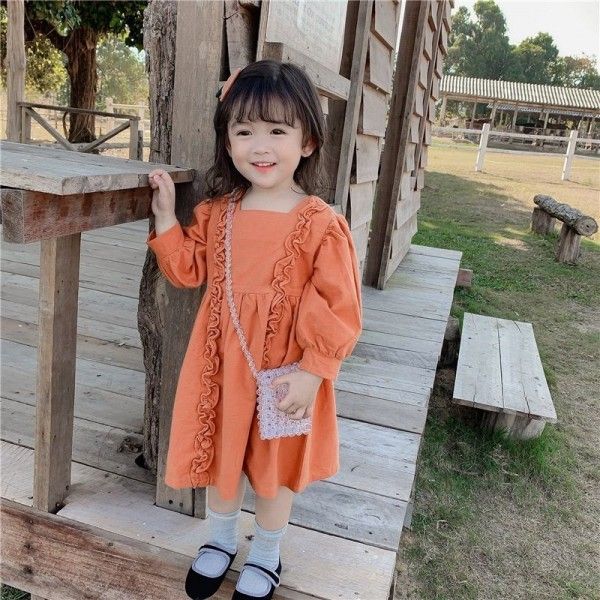 Caviar children's wear 1-5-year-old girl's baby 2020 spring wrinkle special material Korean dress
