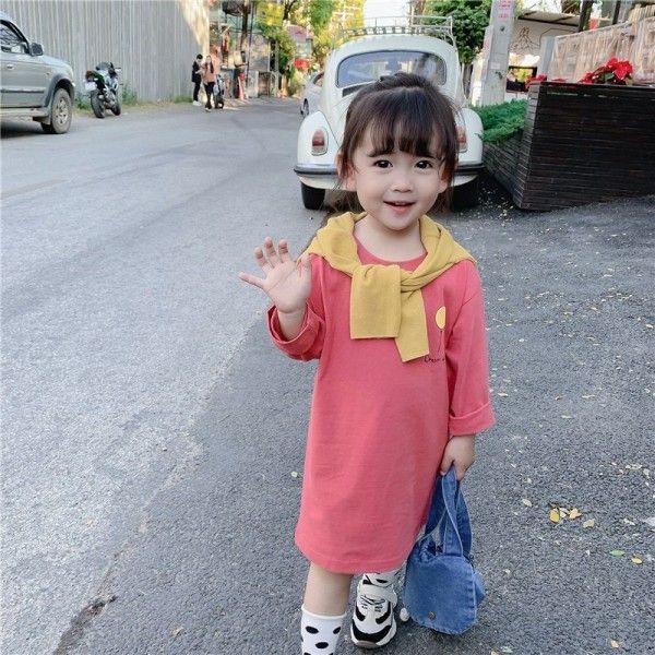2020 spring two caviar children's wear 1-5-year-old girl baby cartoon long t leisure skirt long sleeve