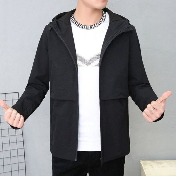 Pipe shark spring new men's jacket body leisure sports large coat men's slim jacket coat
