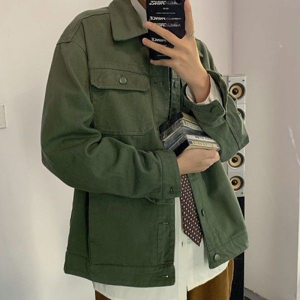 Chaowai 2020 spring new bright line tooling jacket men's ins Japanese couple Multi Pocket men's coat
