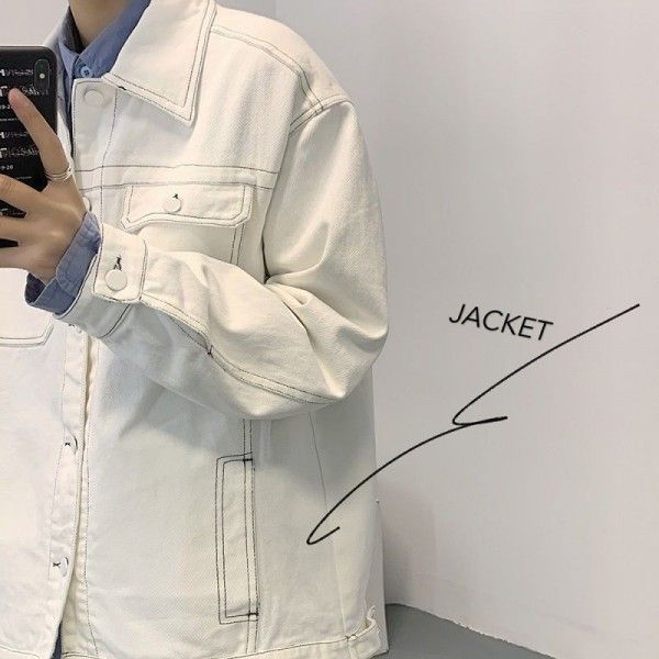 Chaowai 2020 spring new bright line tooling jacket men's ins Japanese couple Multi Pocket men's coat
