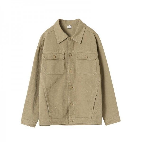Chaowai 2020 spring new bright line tooling jacket men's ins Japanese couple Multi Pocket men's coat
