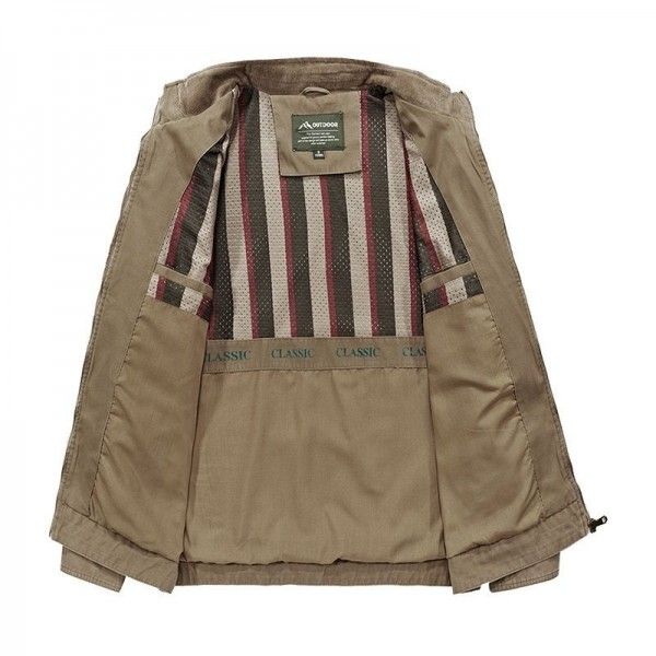 Factory direct men's coat spring and autumn new business casual loose large stand collar cotton jacket middle age
