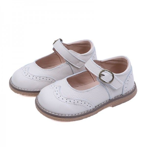 Children's shoes spring and autumn girls' shoes British style children's single shoes soft sole breathable leather baby shoes
