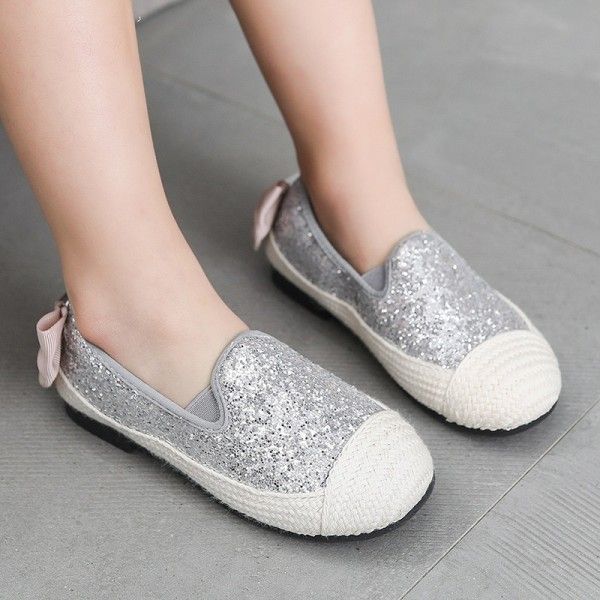 New spring and summer 2020 comfortable bow bright girl's single shoe casual shoes board shoes
