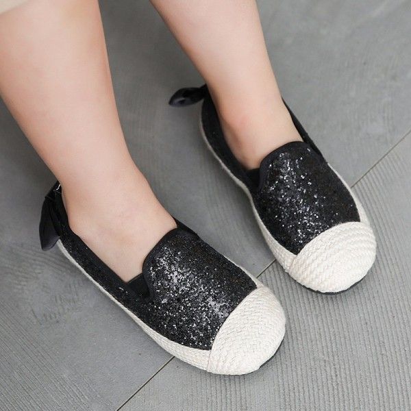 New spring and summer 2020 comfortable bow bright girl's single shoe casual shoes board shoes
