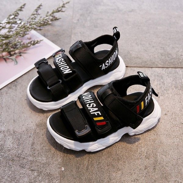 Children's sandals 2020 summer new children's shoes Korean boy's casual Ribbon Sandals girl's parent-child beach shoes
