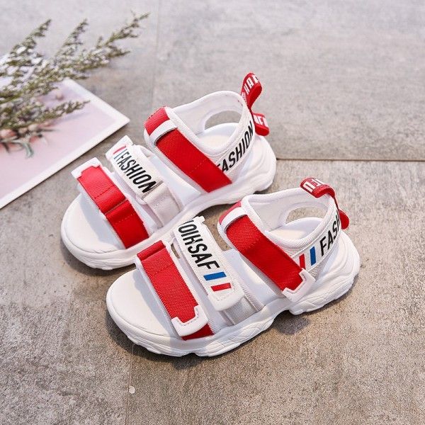 Children's sandals 2020 summer new children's shoes Korean boy's casual Ribbon Sandals girl's parent-child beach shoes
