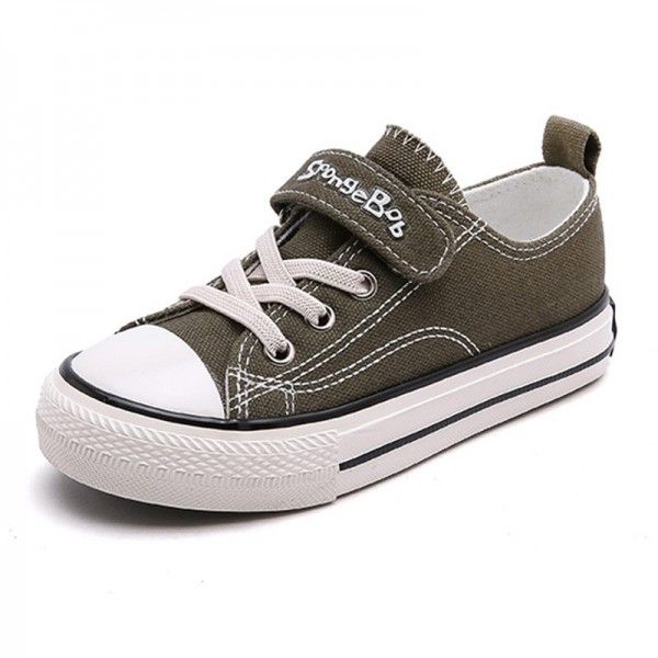 Sponge baby 2020 new versatile shoes breathable casual cloth shoes low top Velcro children's canvas shoes 7151
