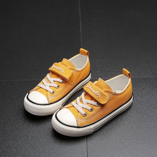 Sponge baby 2020 new versatile shoes breathable casual cloth shoes low top Velcro children's canvas shoes 7151
