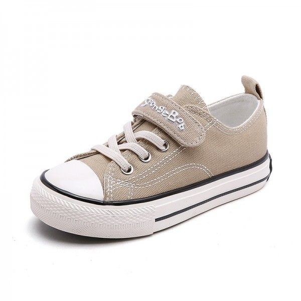 Sponge baby 2020 new versatile shoes breathable casual cloth shoes low top Velcro children's canvas shoes 7151
