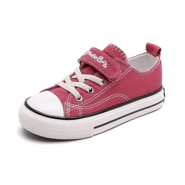 Sponge baby 2020 new versatile shoes breathable casual cloth shoes low top Velcro children's canvas shoes 7151
