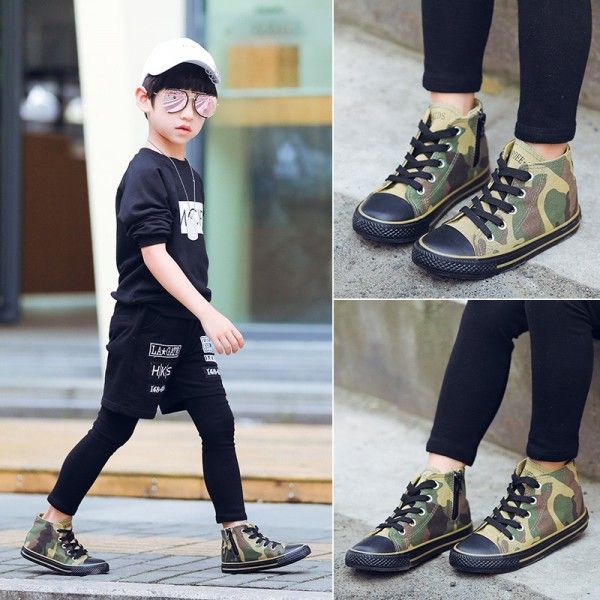 20 cool camouflage high top children's canvas shoe...