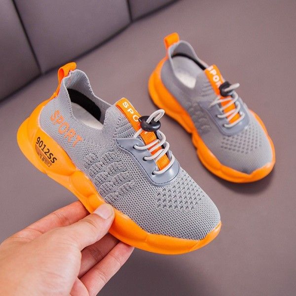 Boys' shoes 2019 autumn new middle and small children's flying woven breathable children's sports shoes girls' casual shoes baby shoes
