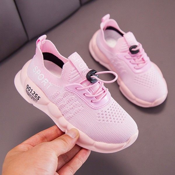 Boys' shoes 2019 autumn new middle and small children's flying woven breathable children's sports shoes girls' casual shoes baby shoes
