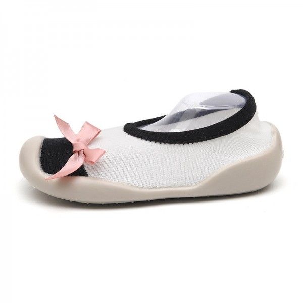 Mipaixing girls' walking shoes non slip Soft Sole Baby floor shoes bowknot indoor baby socks shoes outdoor spring and summer
