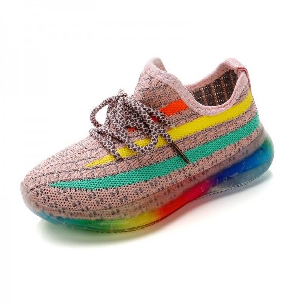 Children's flying knitting sneakers 2020 new spring and summer boys and girls coconut shoes baby mesh breathable dad shoes
