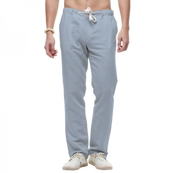 Chinese style Amazon spring and autumn new cotton and hemp leisure pants men's loose large casual straight pants
