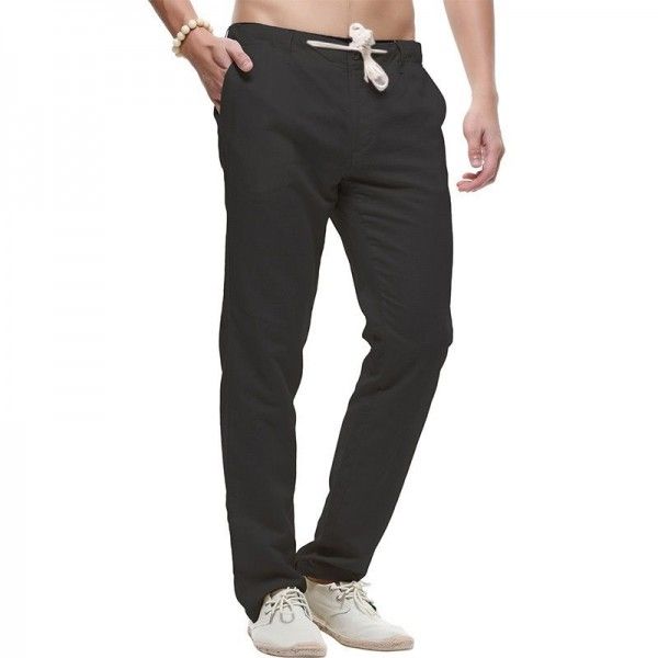 Chinese style Amazon spring and autumn new cotton and hemp leisure pants men's loose large casual straight pants
