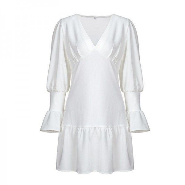 Cut off 2020 spring dress women's cross border New Sexy French retro temperament Ruffle Skirt