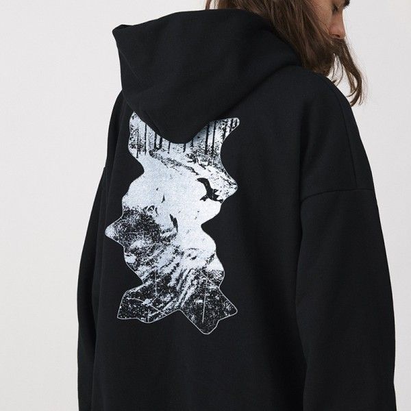 #Ovdy 19fw original Guochao brand hoddie dark night forest theme Fleece Hoodie for men and women
