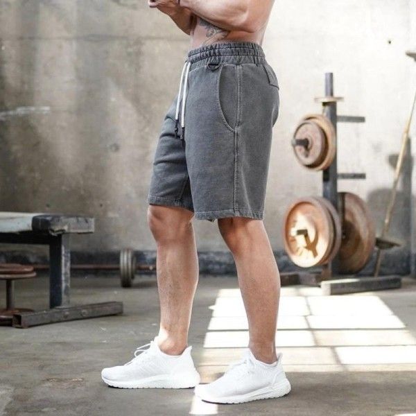 Cross border new muscle brothers fitness shorts summer casual loose pants men's training pants cotton
