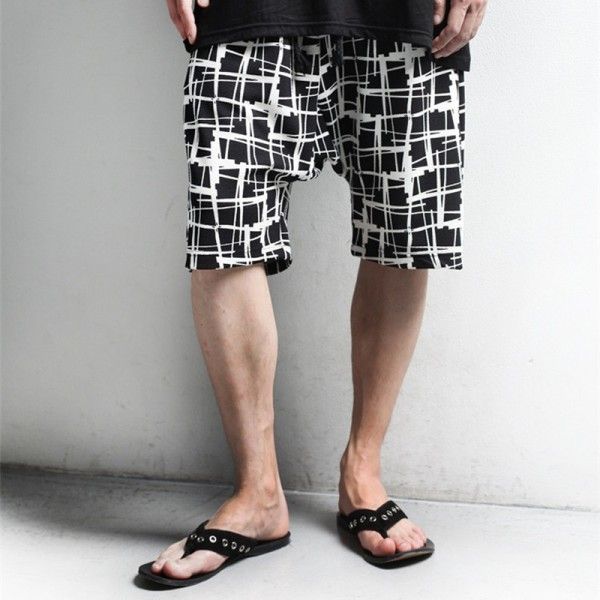 Cross border foreign trade generation shorts men's summer fashion men's Korean fashion Stripe Men's Harun five point pants loose beach pants