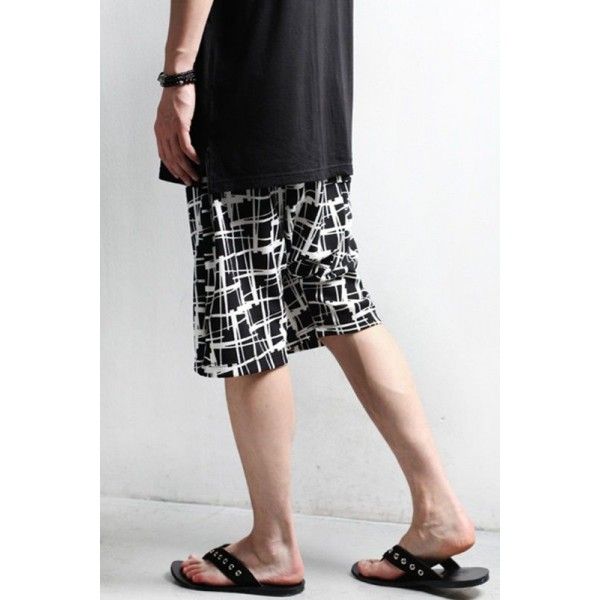 Cross border foreign trade generation shorts men's summer fashion men's Korean fashion Stripe Men's Harun five point pants loose beach pants