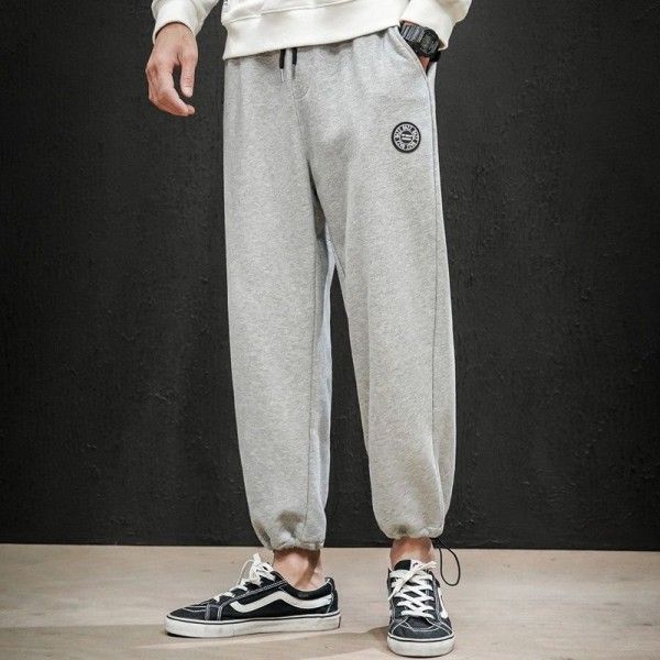 Lianxu men's wear  2020 new large size Wei pants men's fashion badge decoration spring and summer handsome corset men's sports pants
