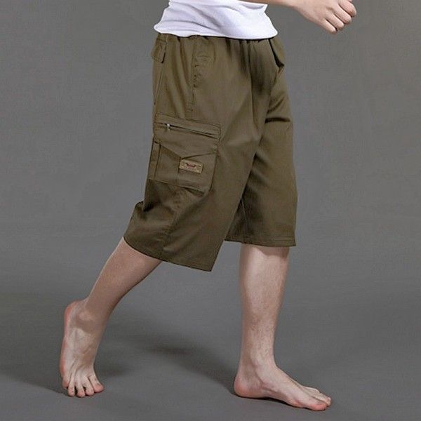 2020 summer new washed Multi Pocket foreign trade overalls men's seven point casual shorts factory direct sales
