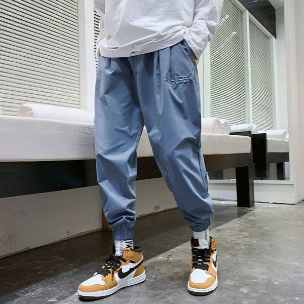 Pants men's Korean Trend spring Leggings straight casual pants loose and versatile sportswear trendy Pai Capris