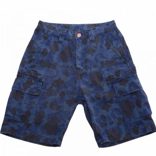 Summer camouflage tooling shorts Korean youth fashion camouflage shorts Guochao five point pants men's fashion loose pants
