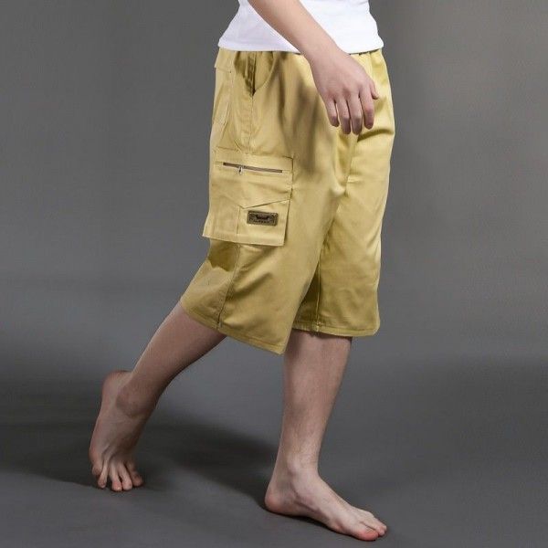 2020 summer new washed Multi Pocket foreign trade overalls men's seven point casual shorts factory direct sales
