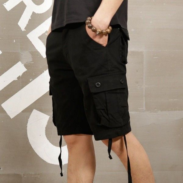 Summer work casual pants men's Shorts New plus men's five part multi bag pants men's casual large size pants
