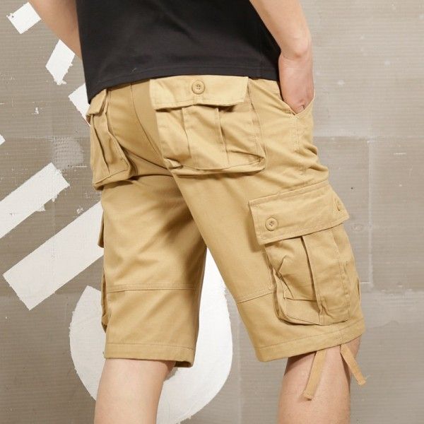 Summer work casual pants men's Shorts New plus men's five part multi bag pants men's casual large size pants
