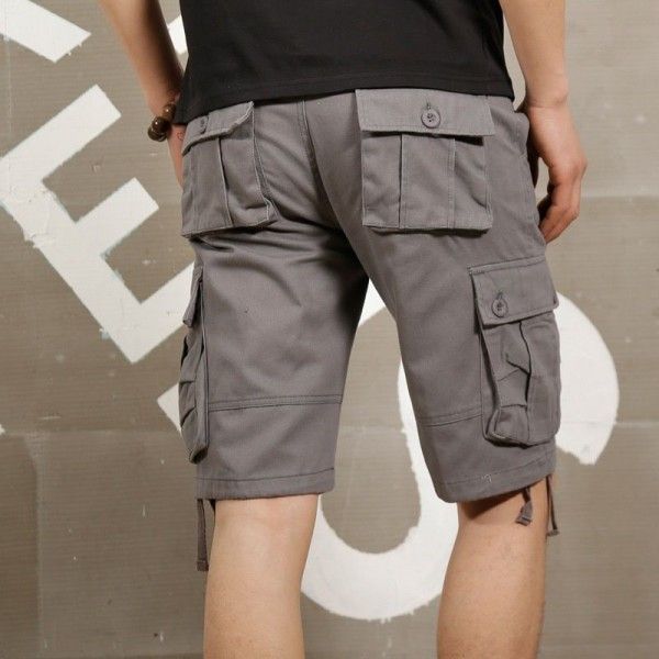 Summer work casual pants men's Shorts New plus men's five part multi bag pants men's casual large size pants
