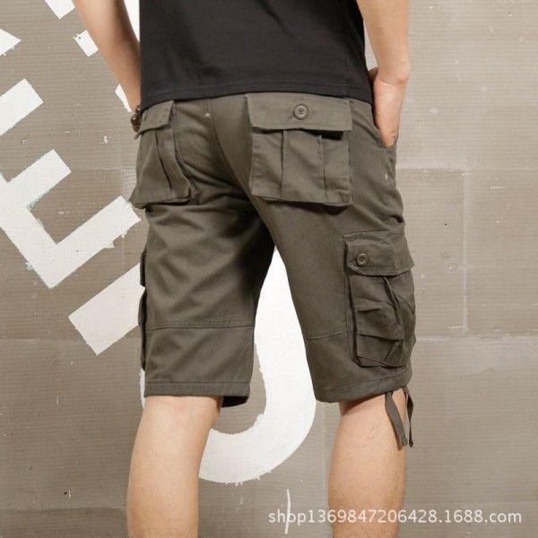 Summer work casual pants men's Shorts New plus men's five part multi bag pants men's casual large size pants
