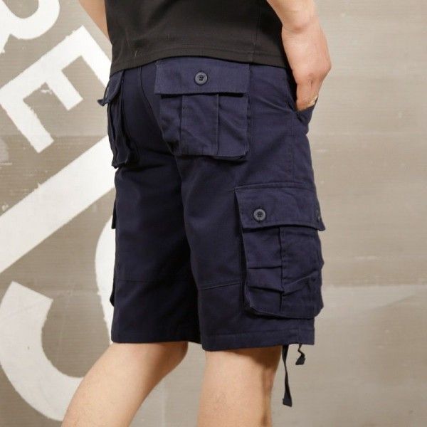 Summer work casual pants men's Shorts New plus men's five part multi bag pants men's casual large size pants
