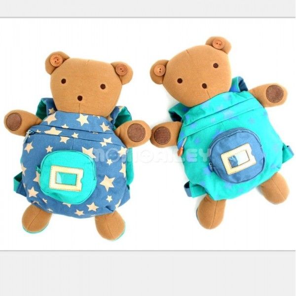 Cartoon toy four color bear backpack kindergarten schoolbag toy backpack girl bag
