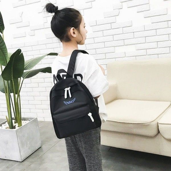 Wholesale children's bag new style Canvas Backpack in spring and summer 2019 kindergarten women's College style 1-5 embroidered schoolbag