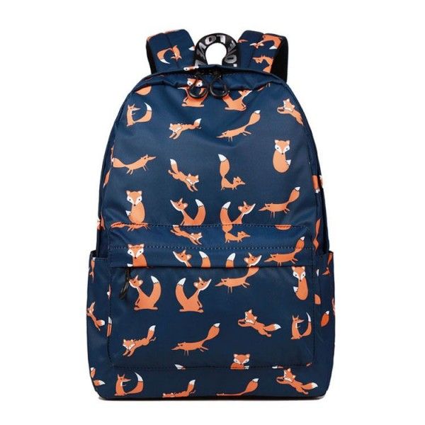 Fox printed backpack for junior and senior high school students