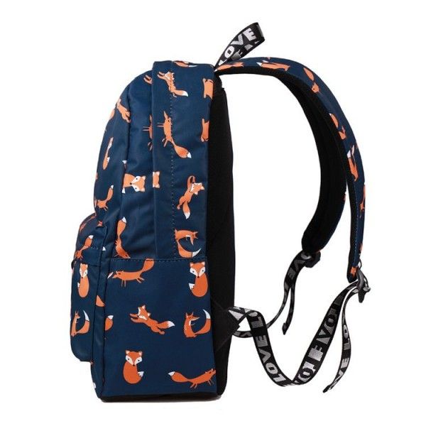 Fox printed backpack for junior and senior high school students