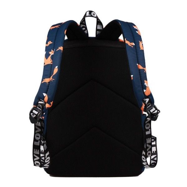 Fox printed backpack for junior and senior high school students